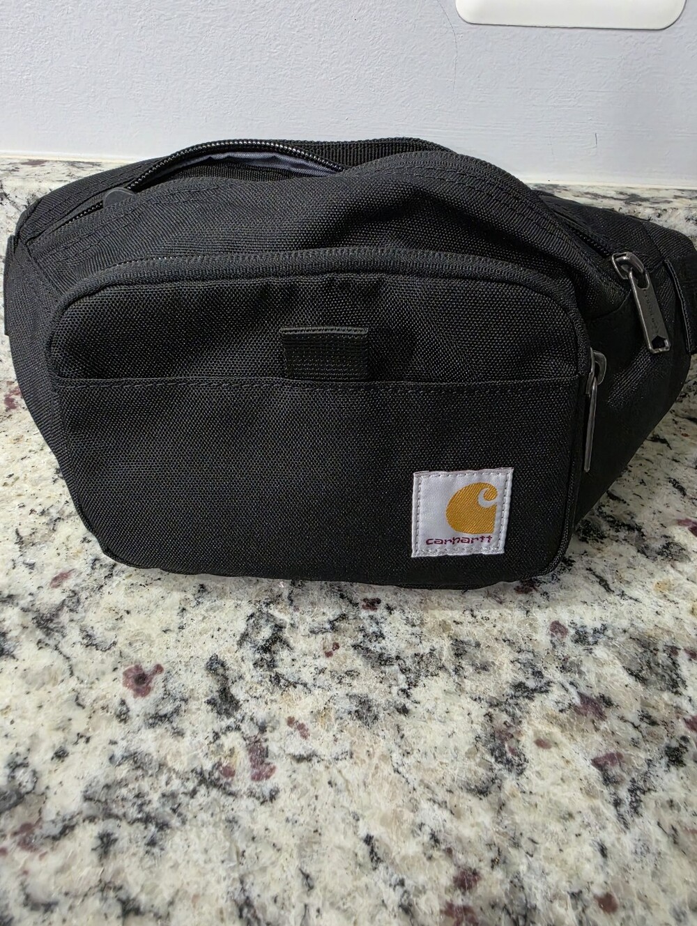 Carhartt Black Waist Pack with Gold Logo Accent